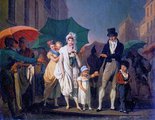 Esernyők a párizsi utcán 1803-ban