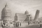 A torony ábrázolása egy 19. századi metszeten