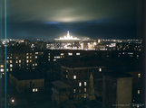 Moszkva éjszaka, a háttérben a Moszkvai Állami Egyetem világít