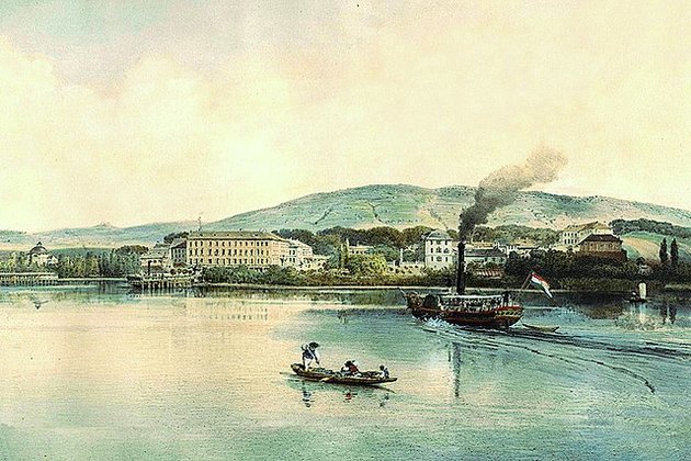 A Kisfaludy Balatonfüred előtt (1860 körüli litográfia)