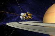 A Cassini pályára áll a Szaturnusz körül (fantáziarajz)