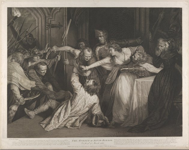 David Rizzo megölése, Opie egyik leghíresebb festményének nyomtatott verziója (Kép forrása: Metriopolitan Museum New York)